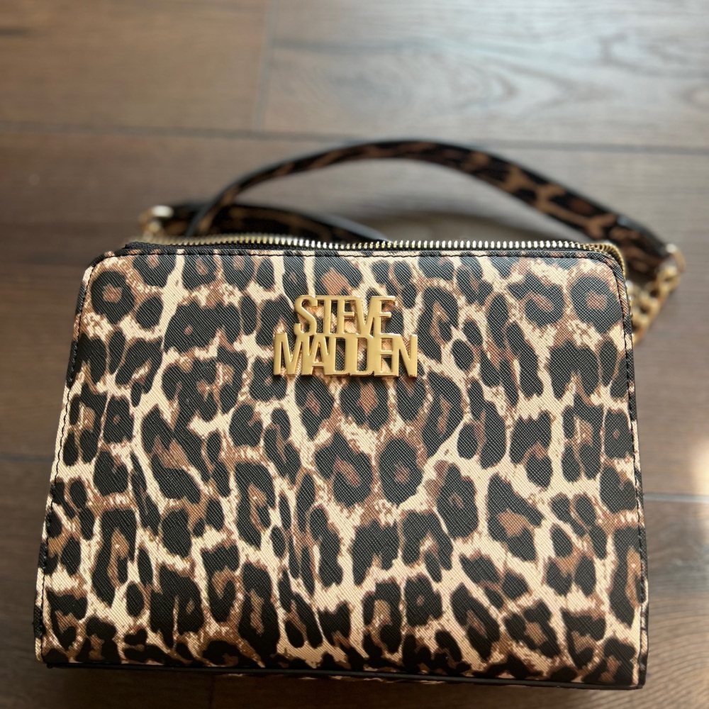 Steve Madden Leopard Print Crossbody Bag - Brown/Black
